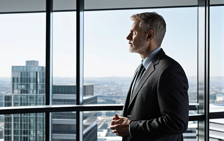 **Prompt 1: The Self-Observing Leader**
    A professional leader, contemplative and serene, stands slightly elevated as if on an invisible balcony, observing a faint, transparent version of themselves engaging in a complex business scenario below. The main figure exudes clarity and deep introspection. The background is a soft, modern office environment. Emphasize self-awareness, strategic insight, and an "inner compass" guiding decisions. Lighting is calm and reflective.